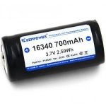Keeppower	 16340 (RCR123) 3,7V 700mAh с электроникой