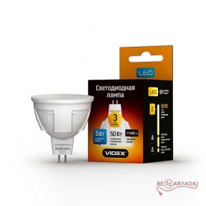 VIDEX LED Лампа MR16 5w GU 5.3 3000K 220v
