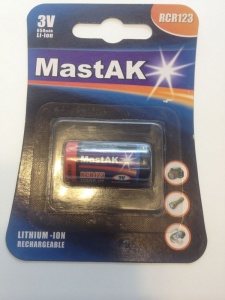 RCR123 3v.Li-ion Mastak